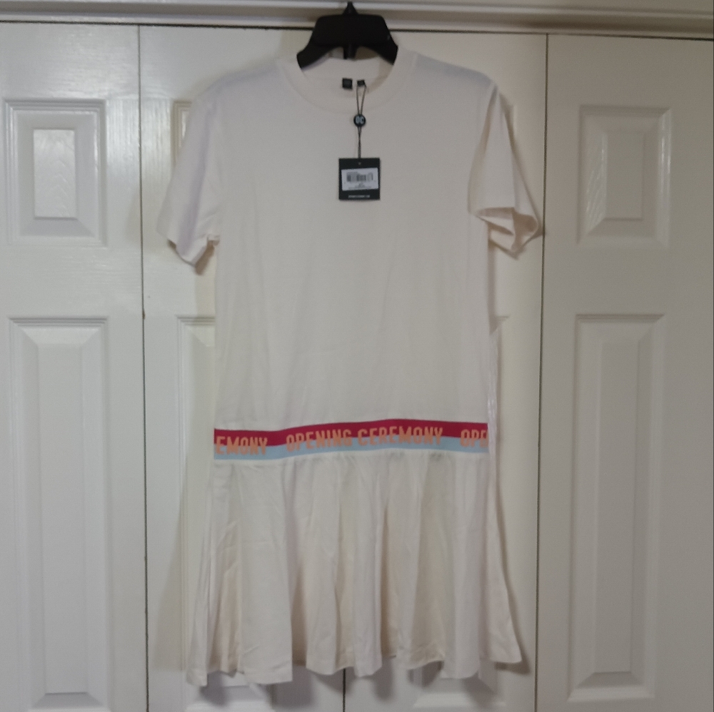 Opening Ceremony Cotton Dress Logo Waist